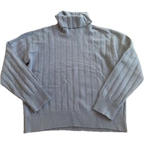 NAADAM‎ Sweater Womens XS Slate Relaxed Ribbed Turtleneck 100% Cashmere Luxury
